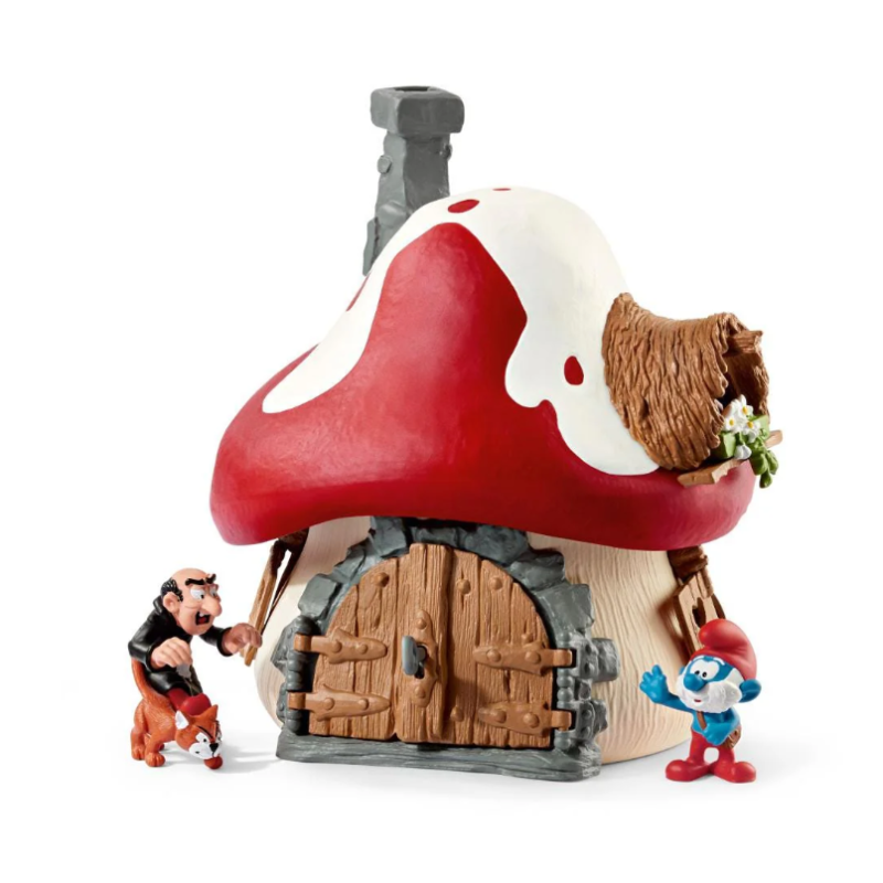 Schleich Casa De Los Pitufos Con 2 Figuras De Schleich