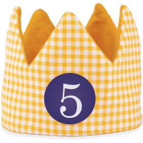 Corona Cumpleaños Amarilla Números 1-5 2