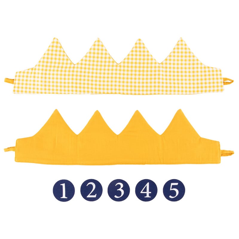 Corona Cumpleaños Amarilla Números 1-5