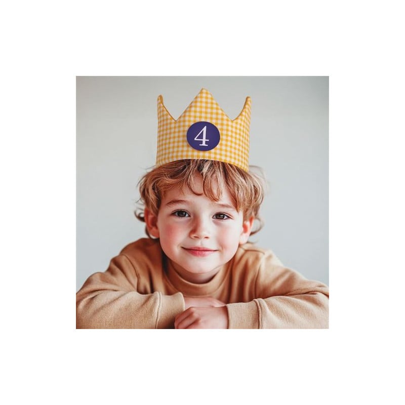 Corona Cumpleaños Amarilla Números 1-5