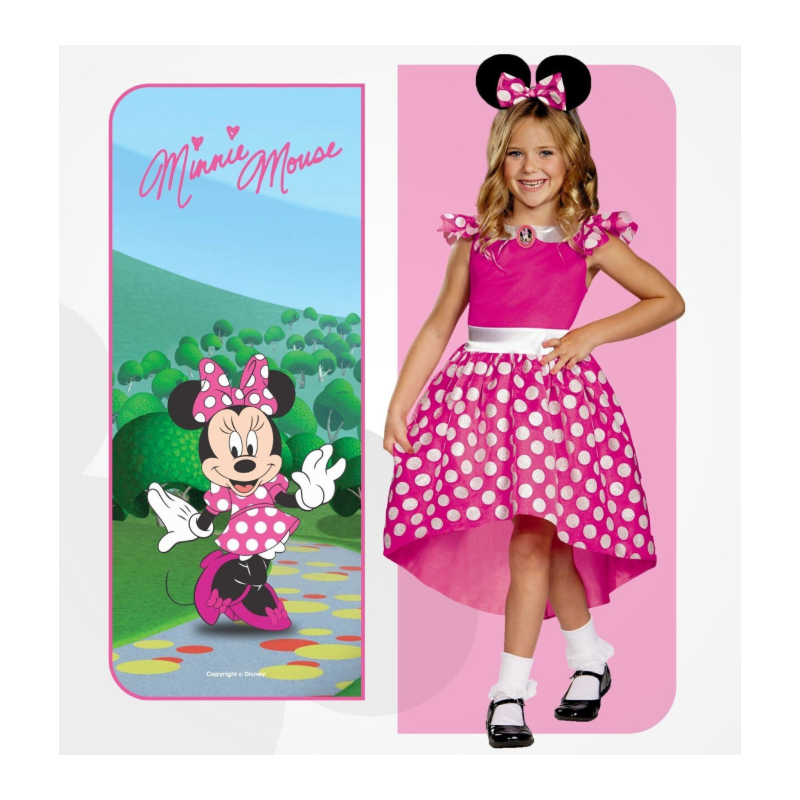 Disfraz Minnie Rosa Classic Infantil T 5-6 Años