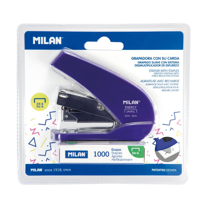 Grapadora Energy Saving Azul Milan De Milan