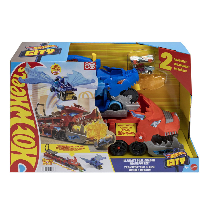 HW City Dragón Transportador Ataque Doble De Mattel