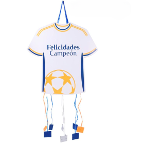 Piñata Camiseta Fútbol Blanca De Fiesta Y Cumpleaños