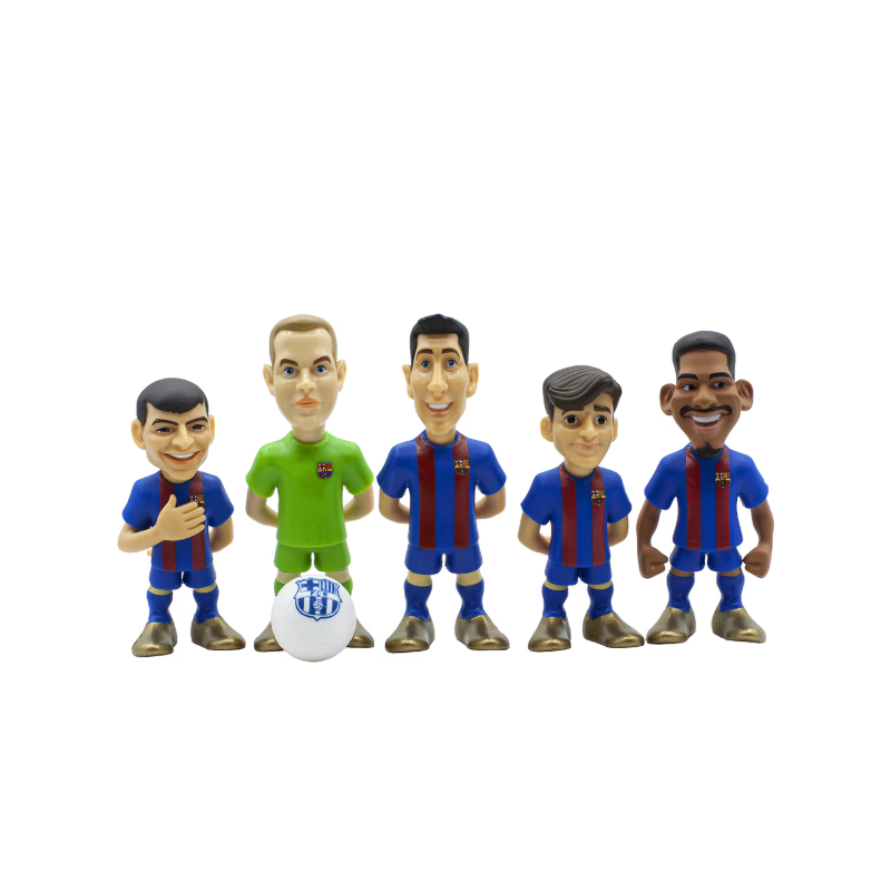 Blíster 5 Figuras Mini Fc Barcelona 7 Cm De Bandai