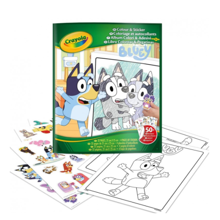 Libro Para Colorear y Pegatinas Bluey De Crayola