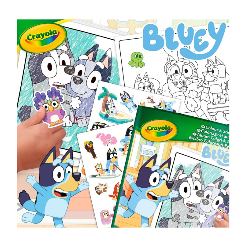 Libro Para Colorear y Pegatinas Bluey