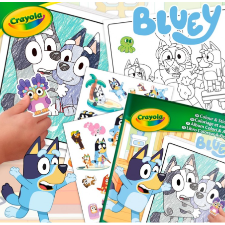 Libro Para Colorear y Pegatinas Bluey
