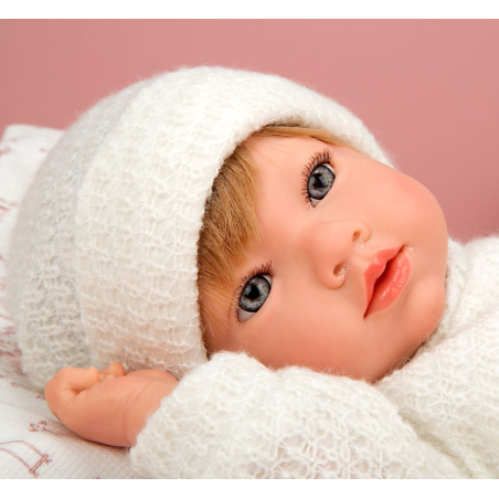 Muñeca Arias Reborn Julia Rosa Con Cojín 40 Cm