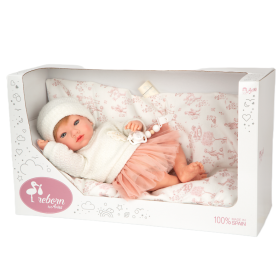 Muñeca Arias Reborn Julia Rosa Con Cojín 40 Cm De Muñecas Arias