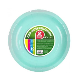 Platos Cartón Aguamarina 20 Cm 10 Uds