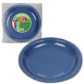 Platos Cartón Azul 20 Cm 10 Uds