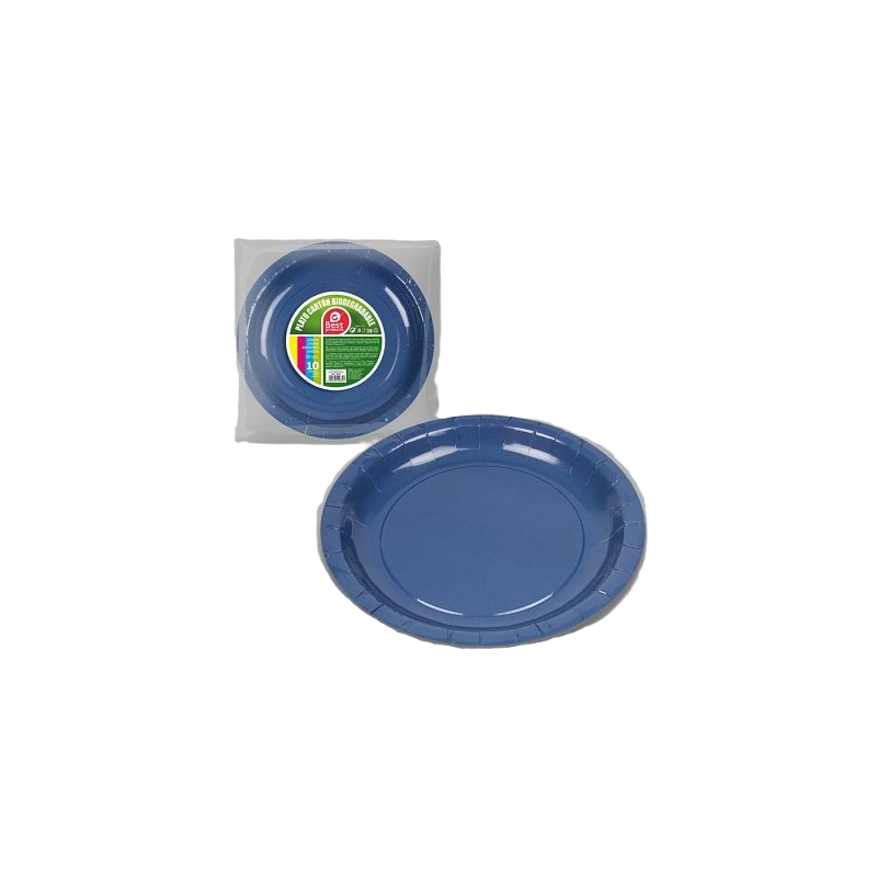 Platos Cartón Azul 20 Cm 10 Uds De Fiesta Y Cumpleaños