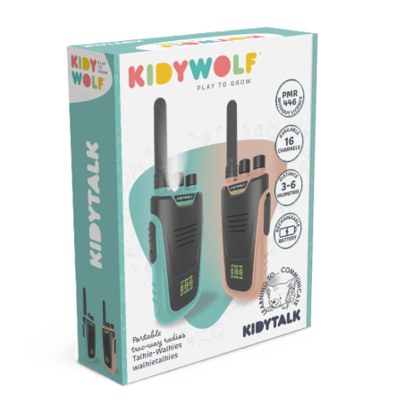 KIDYWOLF Walkie-Talkies Kidytalk Natural-Cián De KIDYWOLF