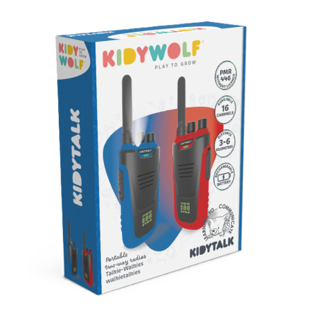 KIDYWOLF Walkie-Talkies Kidytalk Azul-Rojo De KIDYWOLF