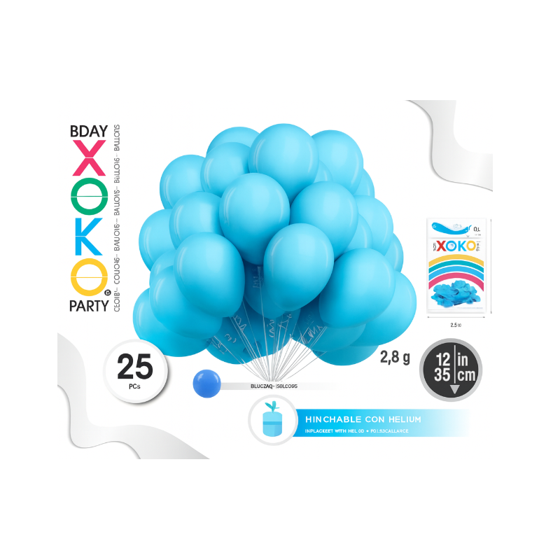 Globos Látex Azul Claro 25 Uds