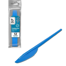 Cuchillos Reutilizables Azul 12 Uds De Fiesta Y Cumpleaños