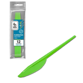 Cuchillos Reutilizables Verde 12 Uds De Fiesta Y Cumpleaños