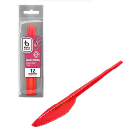 Cuchillos Reutilizables Rojo 12 Uds De Fiesta Y Cumpleaños