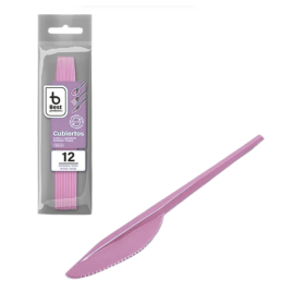 Cuchillos Reutilizables Rosa Bebé 12 Uds