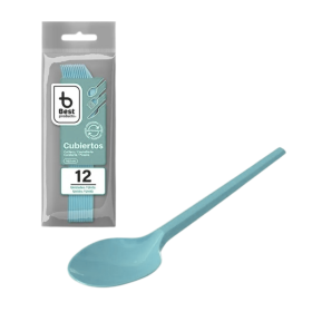 Cucharas Reutilizables Azul Bebé 12 Uds