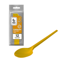 Cucharas Reutilizables Amarillo 12 Uds De Fiesta Y Cumpleaños