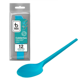 Cucharas Reutilizables Aguamarina 12 Uds