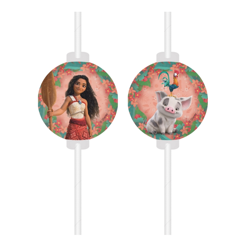 Pajitas De Papel Vaiana 2 4 Uds