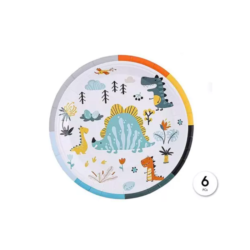 Platos Dino 23 cm 6 Uds