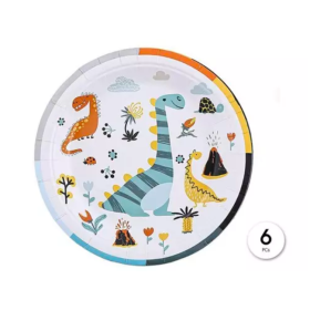 Platos Dino 18 cm 6 Uds