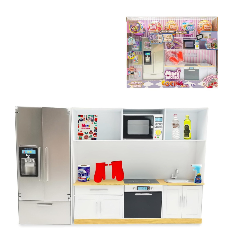 Mini World Playset Cocina Con 5 Bolas