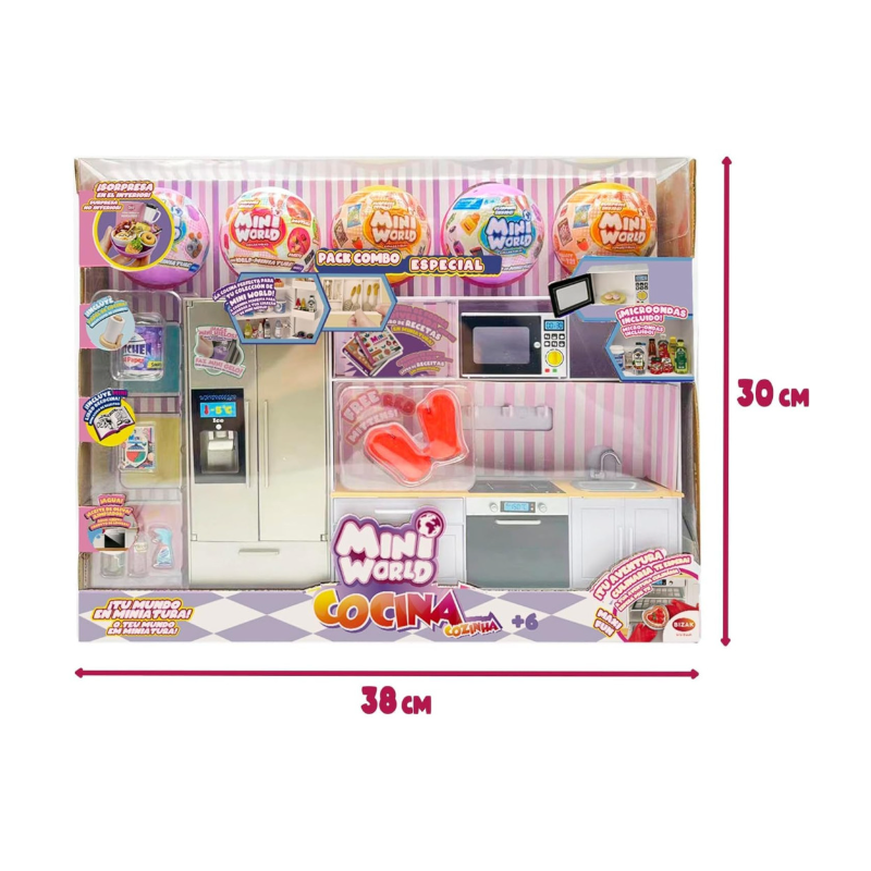 Mini World Playset Cocina Con 5 Bolas