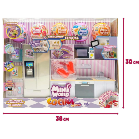 Mini World Playset Cocina Con 5 Bolas