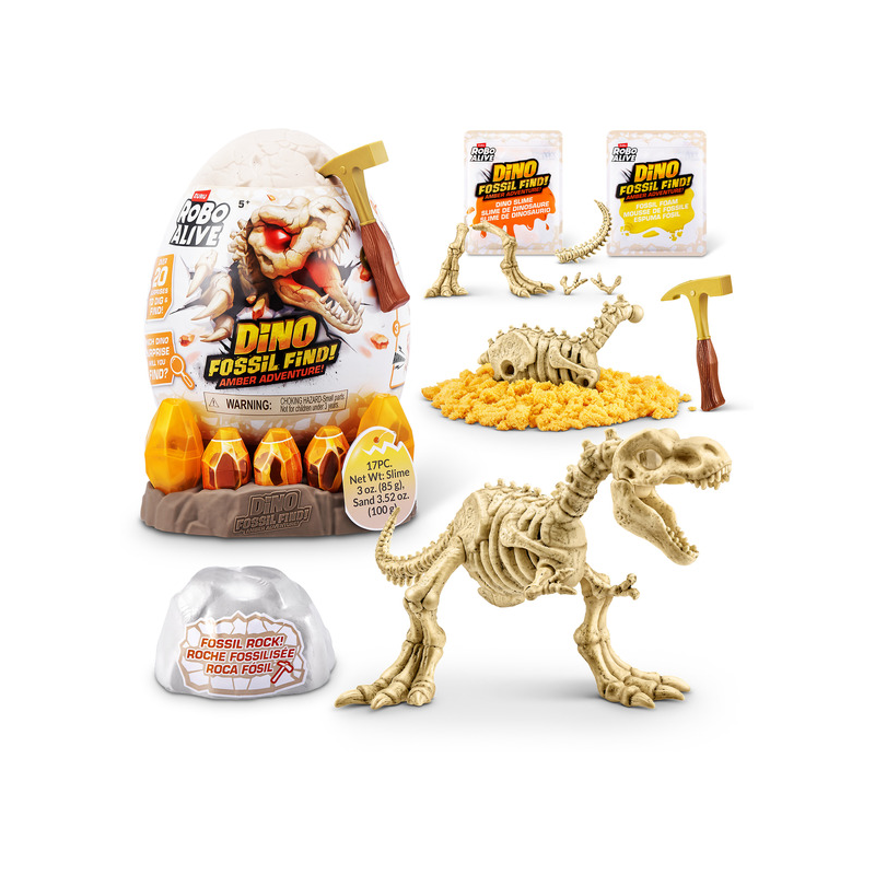 ZURU Robo Alive Dino Fossil Find Amber Adventure