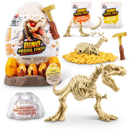 ZURU Robo Alive Dino Fossil Find Amber Adventure