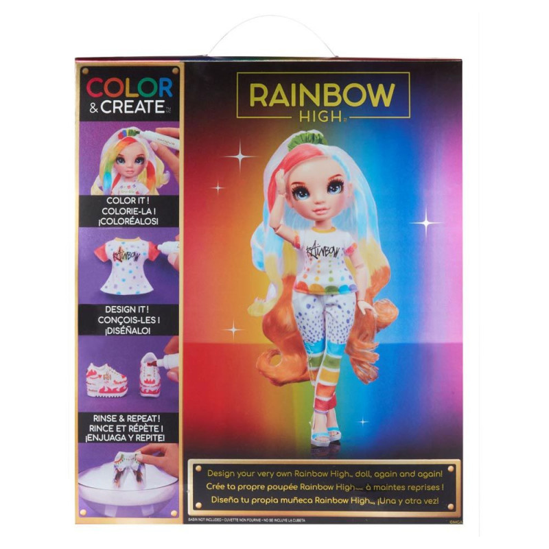 Rainbow High Color & Create Muñeca Ojos Azules