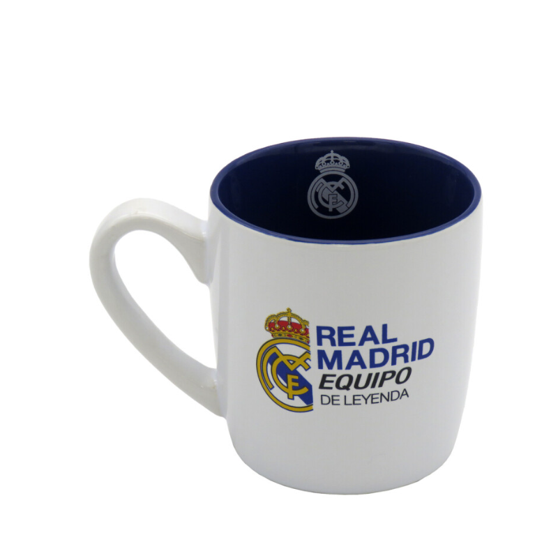 Taza Real Madrid Blanca Bicolor 350 Ml De C Y P Brands
