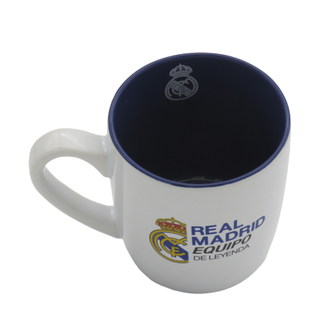 Taza Real Madrid Blanca Bicolor 350 Ml
