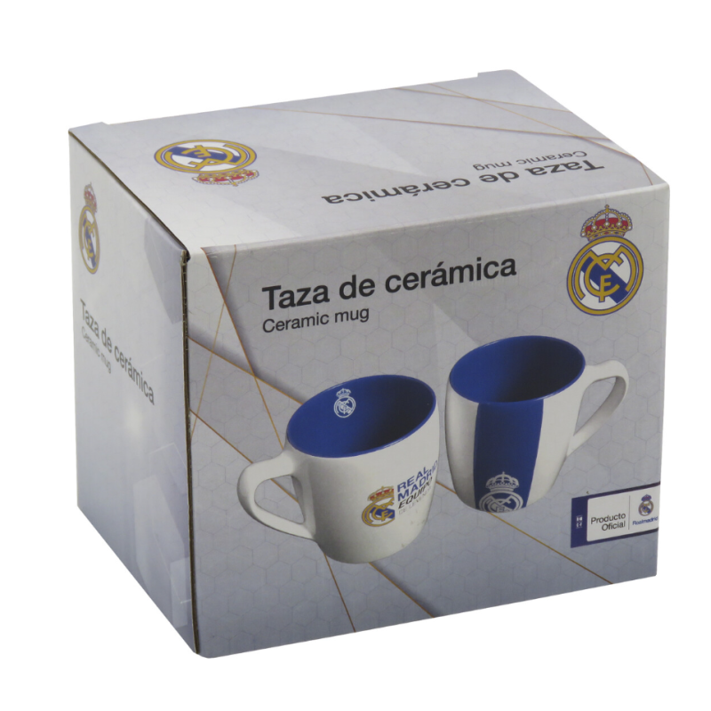 Taza Real Madrid Blanca Bicolor 350 Ml