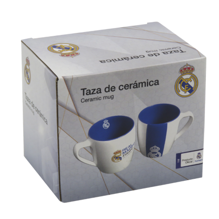 Taza Real Madrid Blanca Bicolor 350 Ml