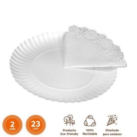 Bandeja De Cartón Con Blonda 23 cm 2