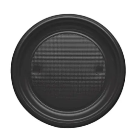 Plato Llano Redondo Negro 20,5 cm 10 Uds