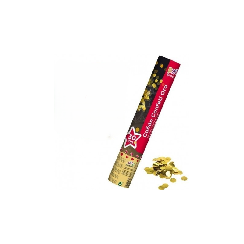 Cañón Confeti Oro 30 cm