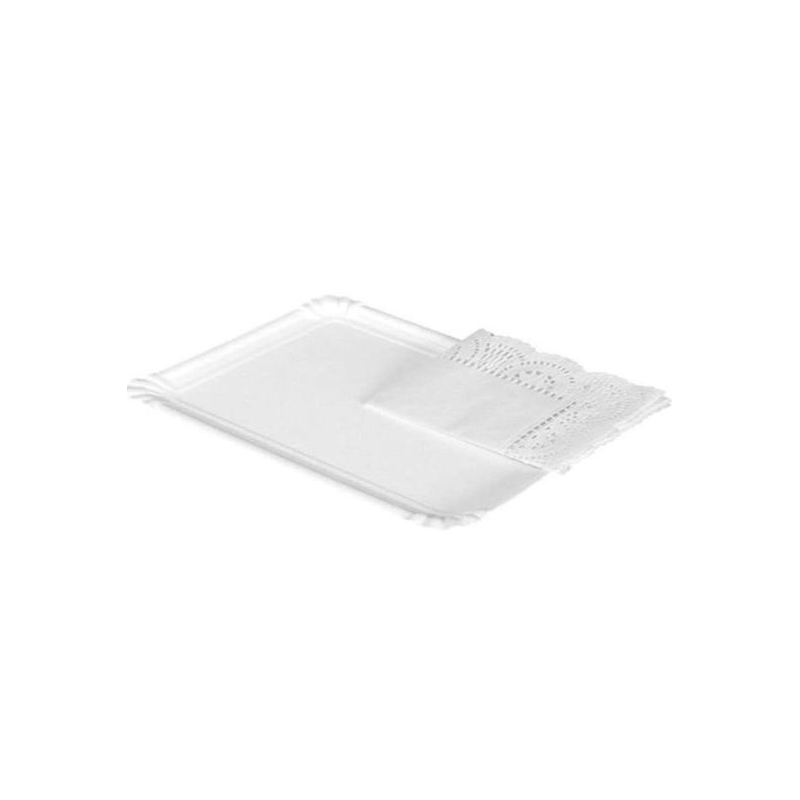 Bandeja Cartón Con Blonda Rectangular