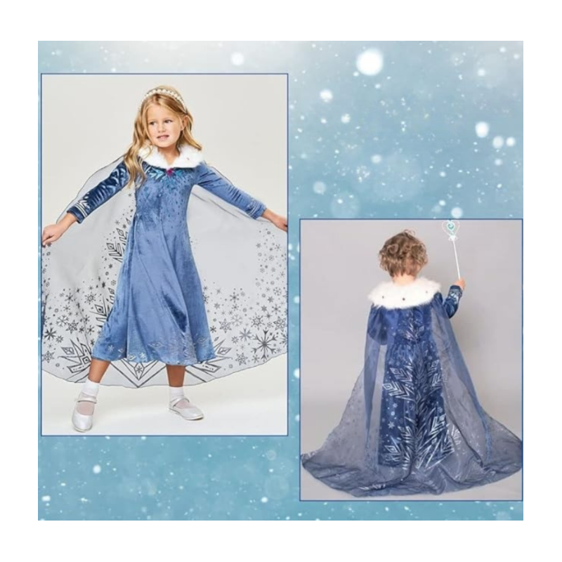 Disfraz Vestido Princesa Con Capa Talla 7-8 Años