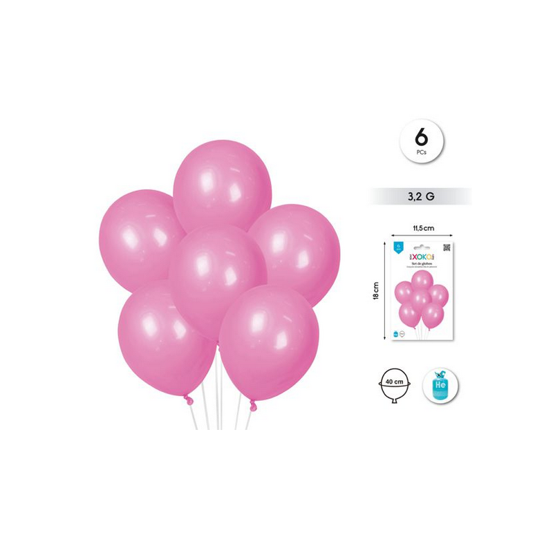 Globos Látex Fucsia 6 Uds
