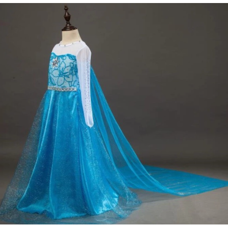 Disfraz Princesa Elsa Con Capa Talla 5-6 Años