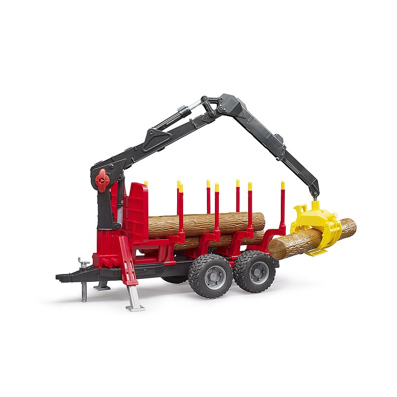 Remolque Troncos Con Grúa + 4 Troncos De Brude