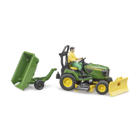 Tractor Cortacésped Con Remolque Y Figura De Bruder 2