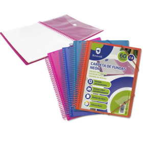 Bismark Carpeta Espiral 60 Fundas Neón 1 Und Surtido